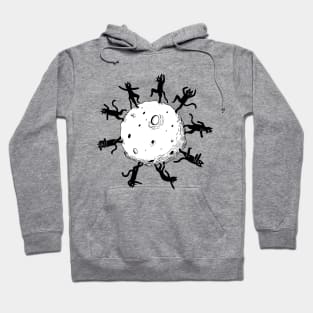 Cats dancing on the moon Hoodie